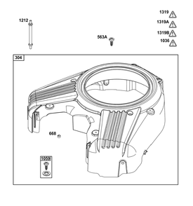Blower Housing Group Diagram and Parts List for 54E177-0108-J1 400000 - 699999 Briggs and Stratton Engine